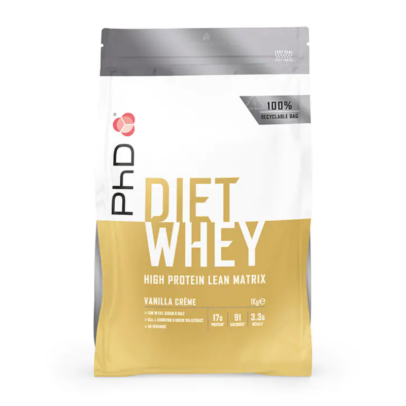 PhD Nutrition Diet Whey Protein Powder Vanilla Crème 1000g | London Grocery
