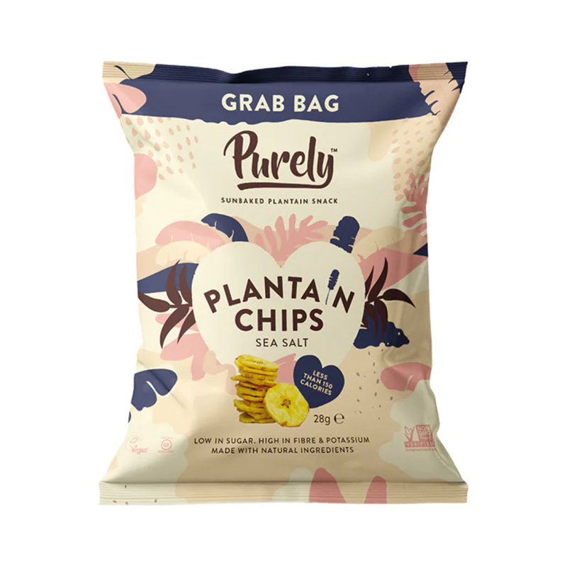 Purely Plantain Chips Sea Salt 28g | London Grocery