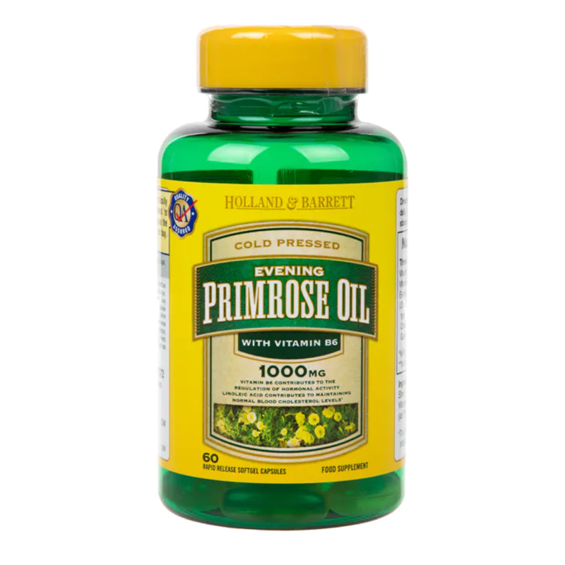 Holland & Barrett Natural Evening Primrose Oil 60 Capsules 1000mg plus Vitamin B6 | London Grocery