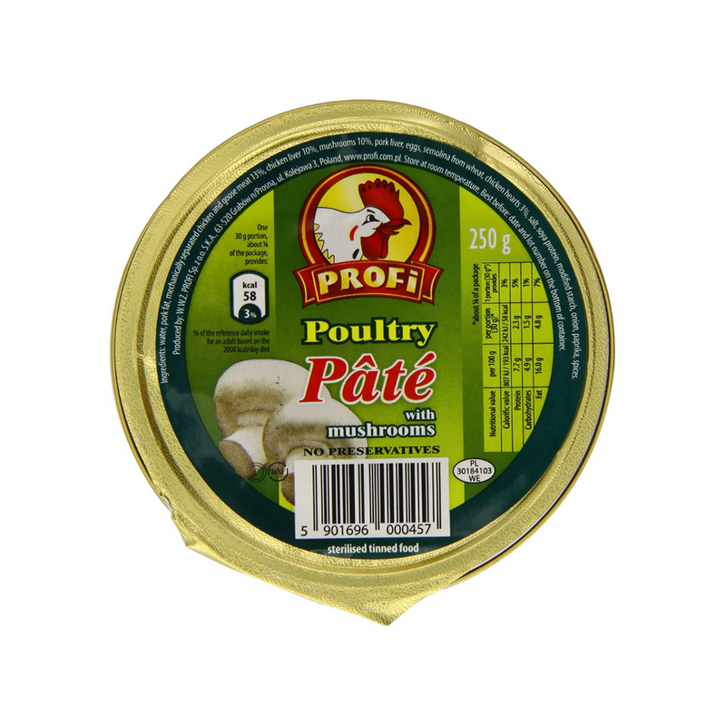 Profi Poultry Pate with Mushroom 250gr-London Grocery