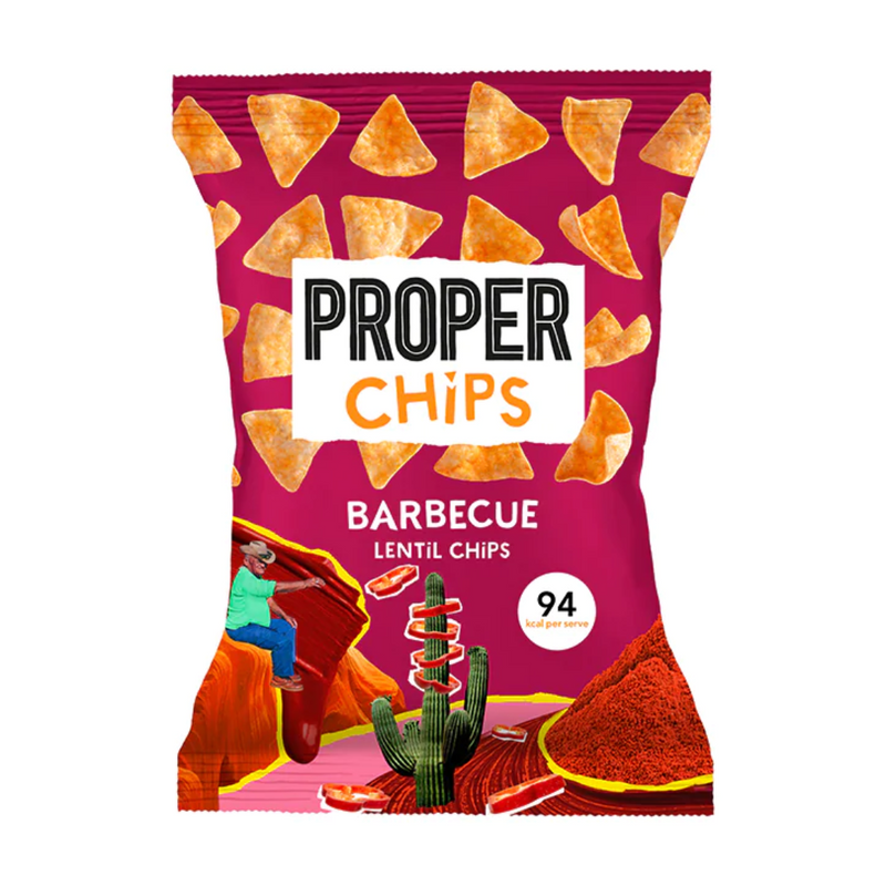 Properchips Barbecue Lentil Chips Sharing Bag 85g | London Grocery