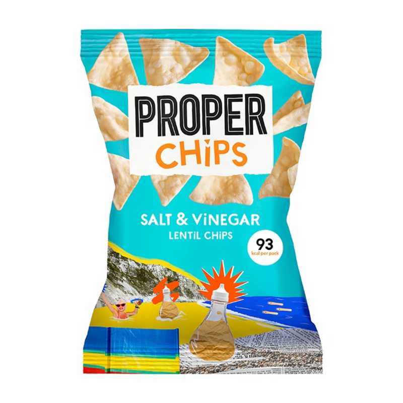Properchips Salt & Vinegar Lentil Chips 20g | London Grocery