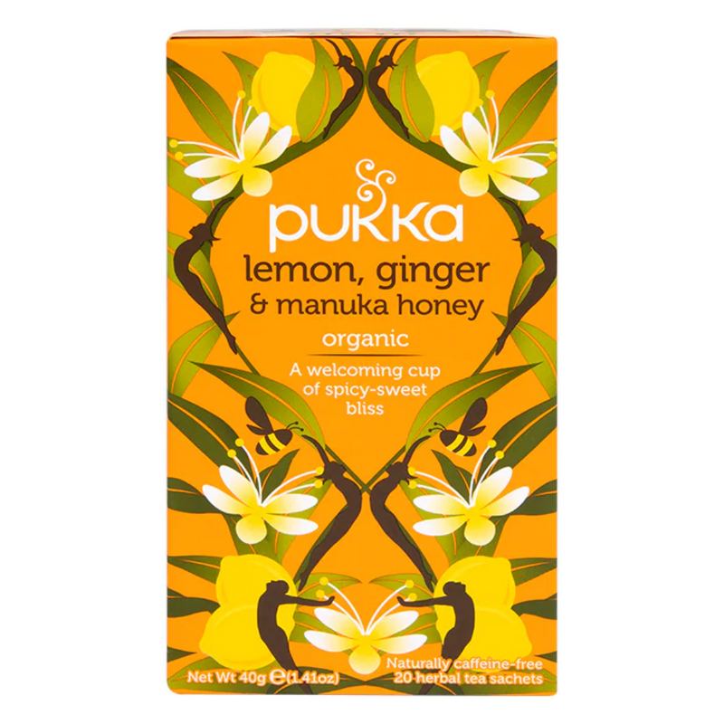 Pukka Organic Lemon, Ginger & Manuka Honey 20 Tea Bags | London Grocery