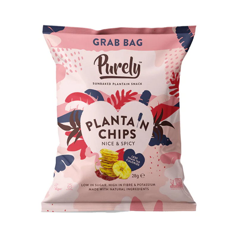 Purely Plantain Chips Nice & Spicy 28g | London Grocery