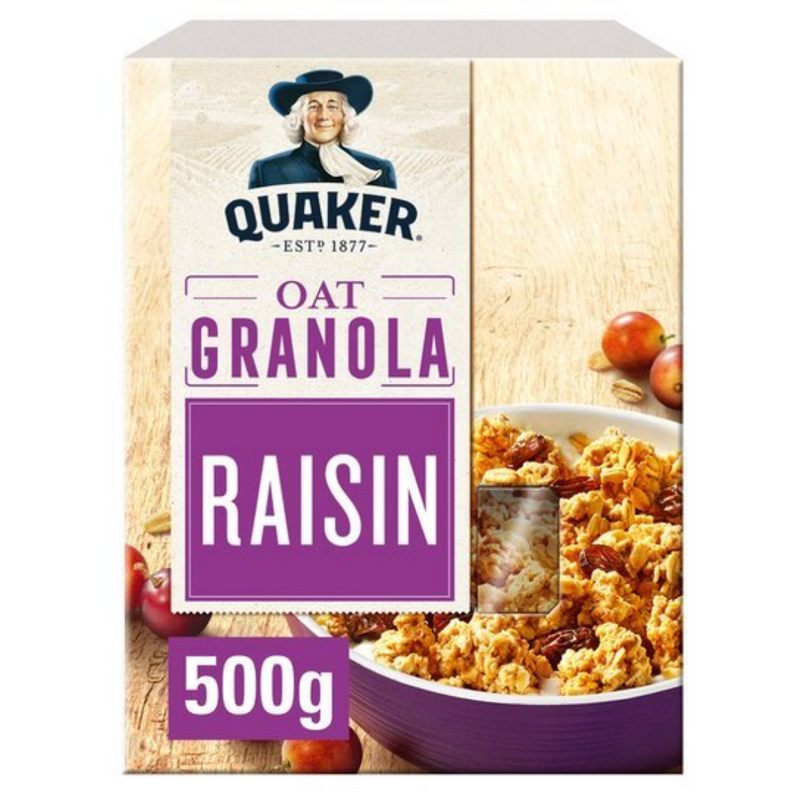 Quaker Oat Granola Raisin 500gr-London Grocery