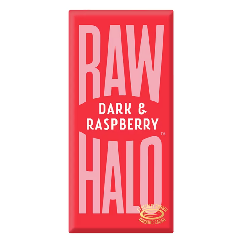 Raw Halo Vegan Dark & Raspberry Raw Chocolate 70g | London Grocery