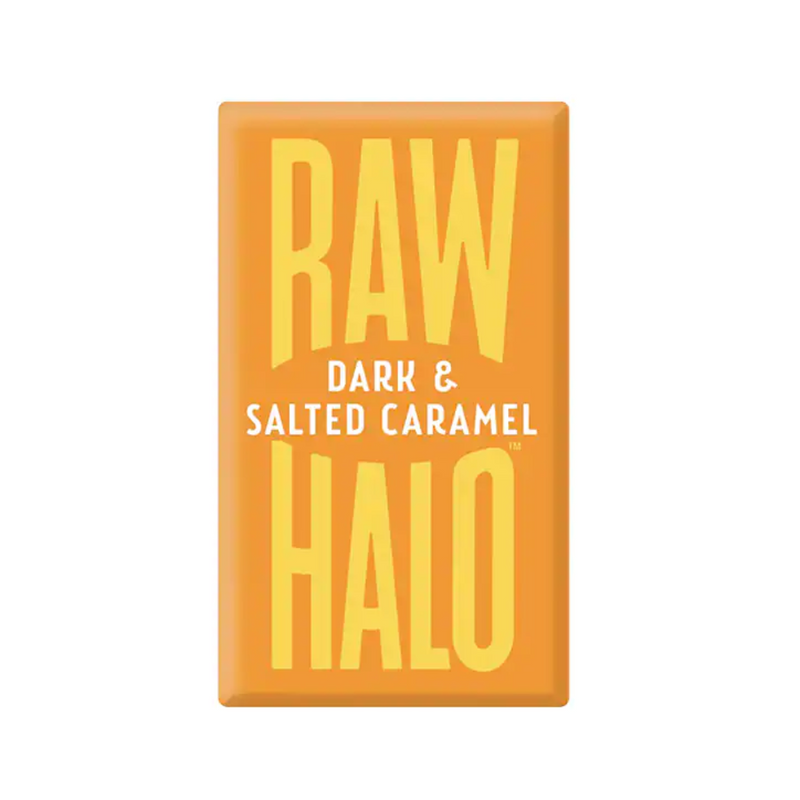 Raw Halo Vegan Dark & Salted Caramel Raw Chocolate 22g | London Grocery