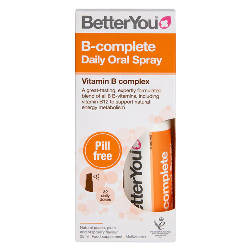 BetterYou B Complete Peach, Plum & Rasberry Flavour Daily Oral Spray 25ml | London Grocery