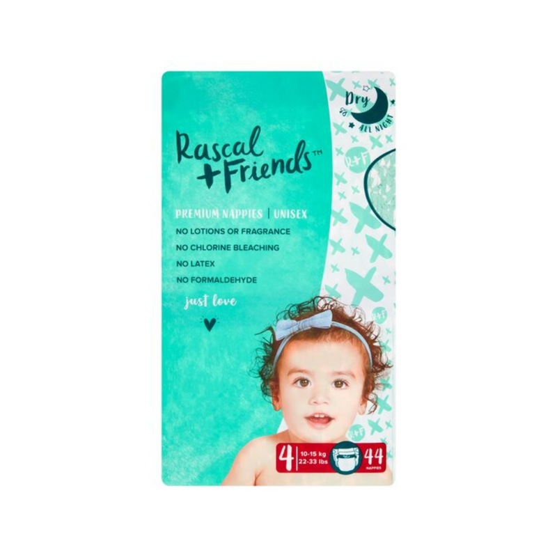 Rascal & Friends Essential Size 4 Nappies 44Pk-London Grocery