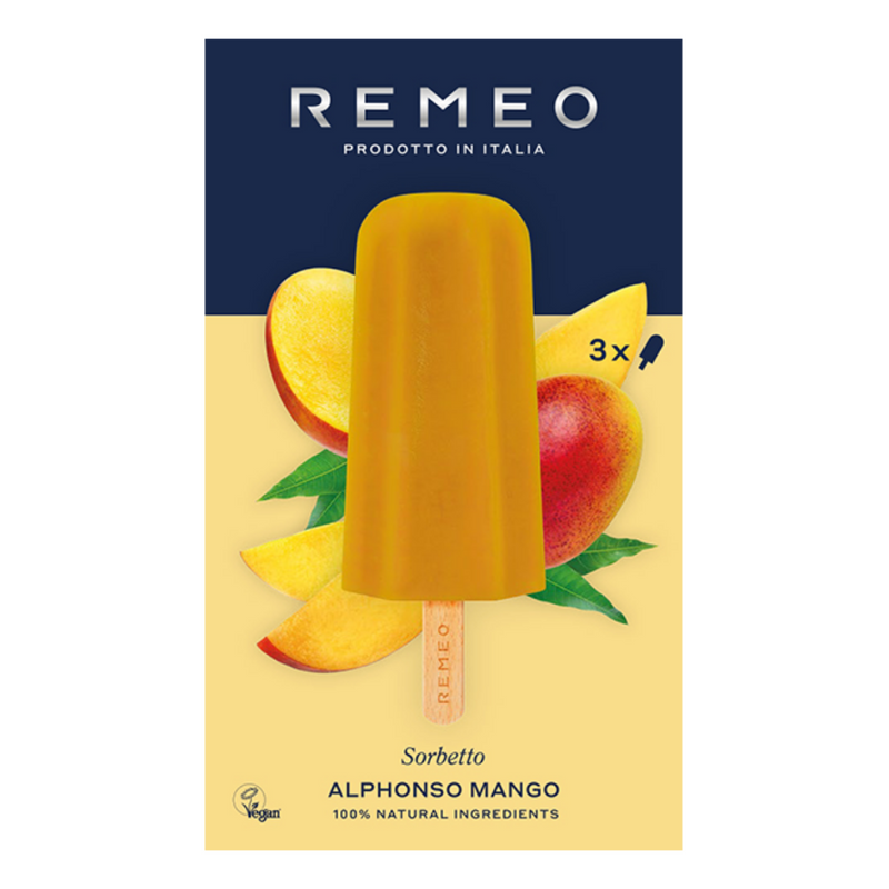 Remeo Gelato Alphonso Mango Sorbetto Stick 3x 70g-London Grocery