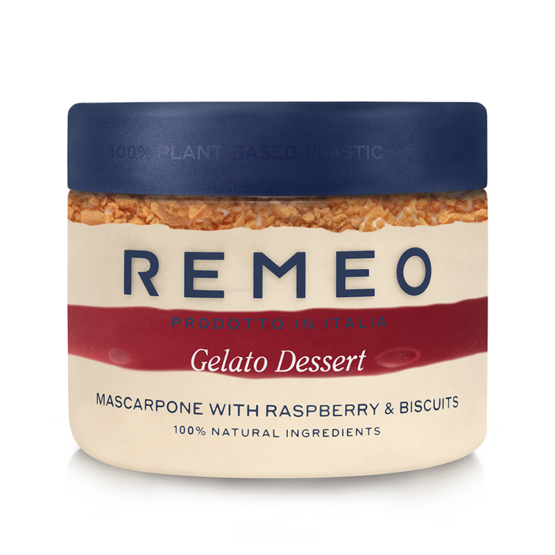 Remeo Gelato Mascarpone with Raspberry & Biscuits 430ml -London Grocery