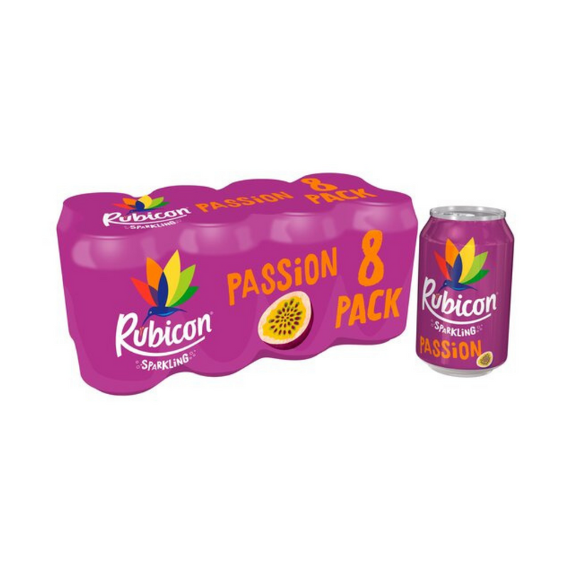 Rubicon Passion Fruit Sparkling Drink 8 x 330ml-London Grocery
