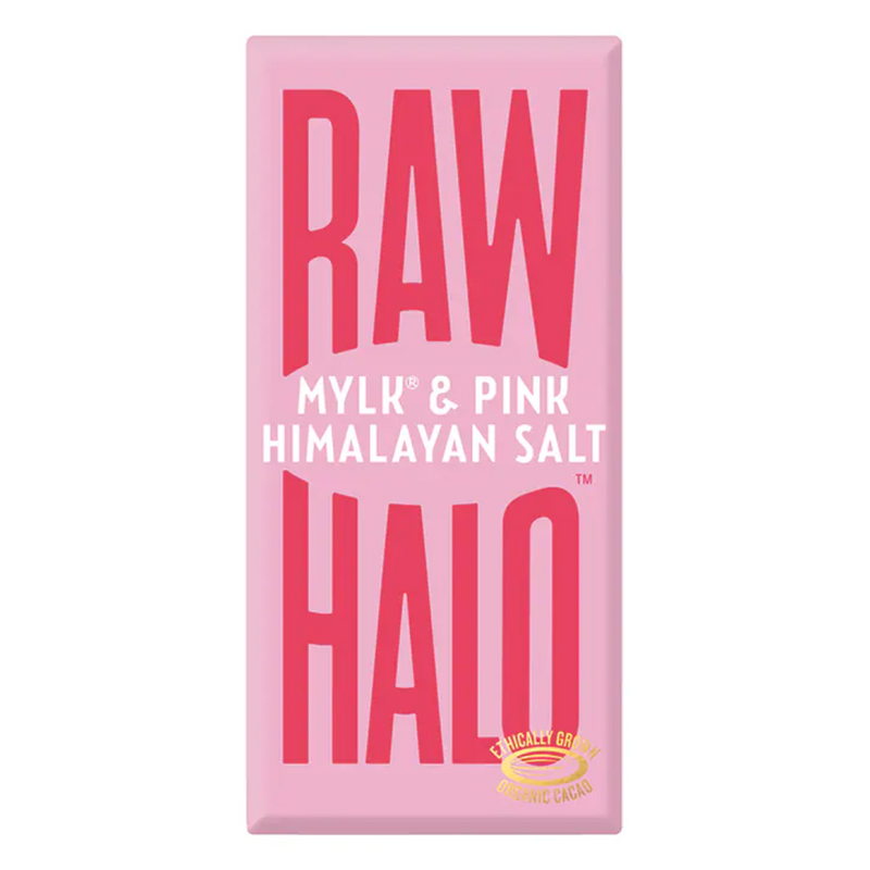 Raw Halo Vegan Mylk & Pink Himalayan Salt Raw Chocolate 70g | London Grocery
