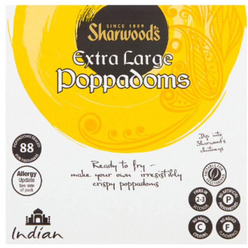 Sharwood's Extra Large Poppadoms 1000g x 1 - London Grocery
