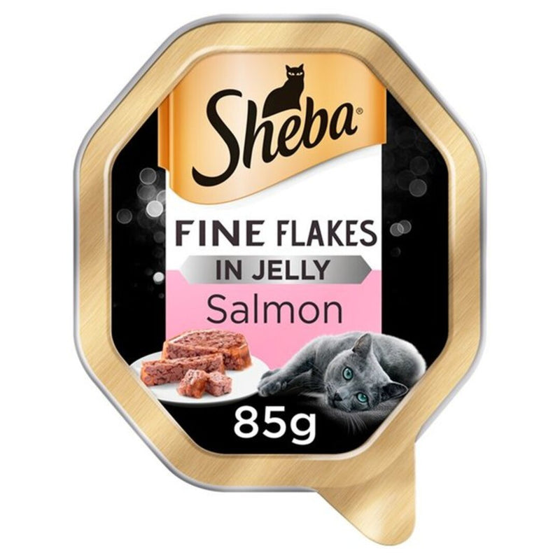 Sheba Fine Flakes Wet Cat Food Tray with Salmon in Jelly 85g - London Grocery