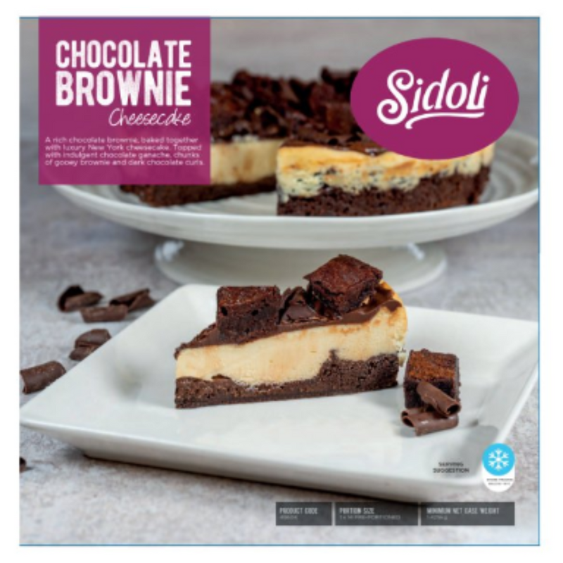 Sidoli Chocolate Brownie Cheesecake 1.425kg x 1 Pack | London Grocery