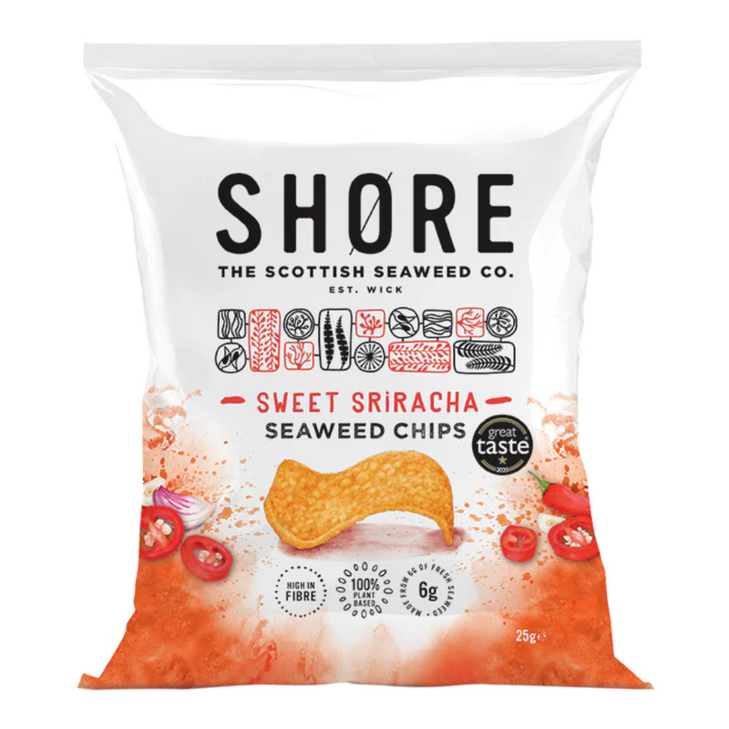 Shore Seaweed Chips Sweet Sirarcha Chilli 25g | London Grocery