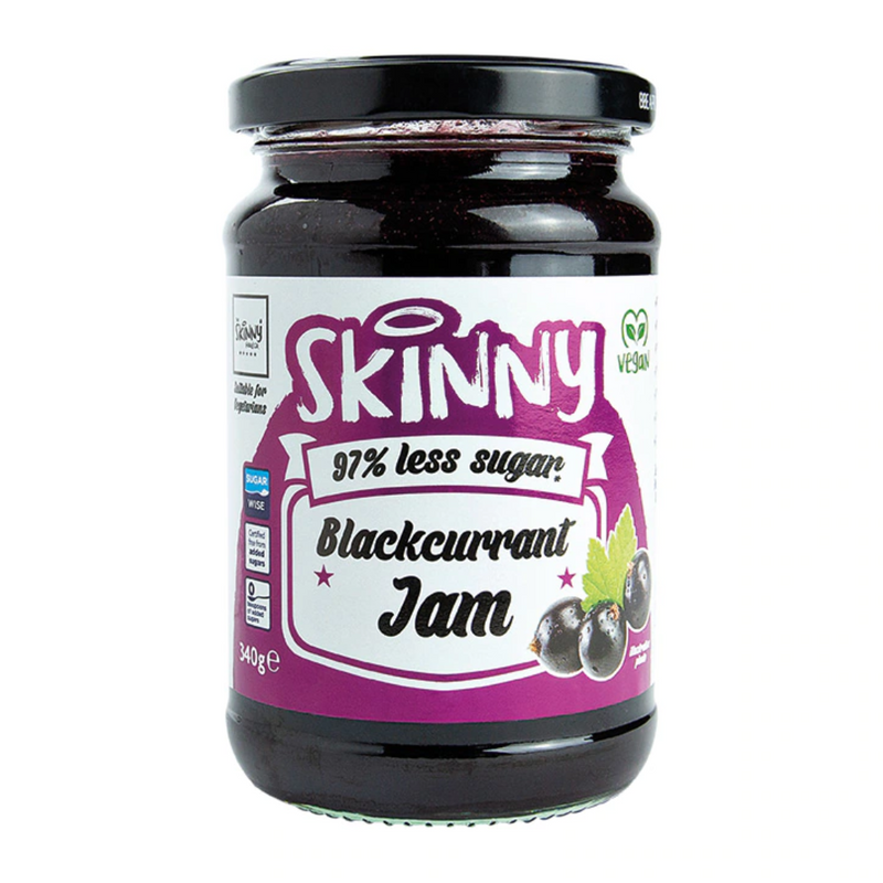 The Skinny Food Co Not Guilty Low Sugar Blackcurrant Jam 340g | London Grocery