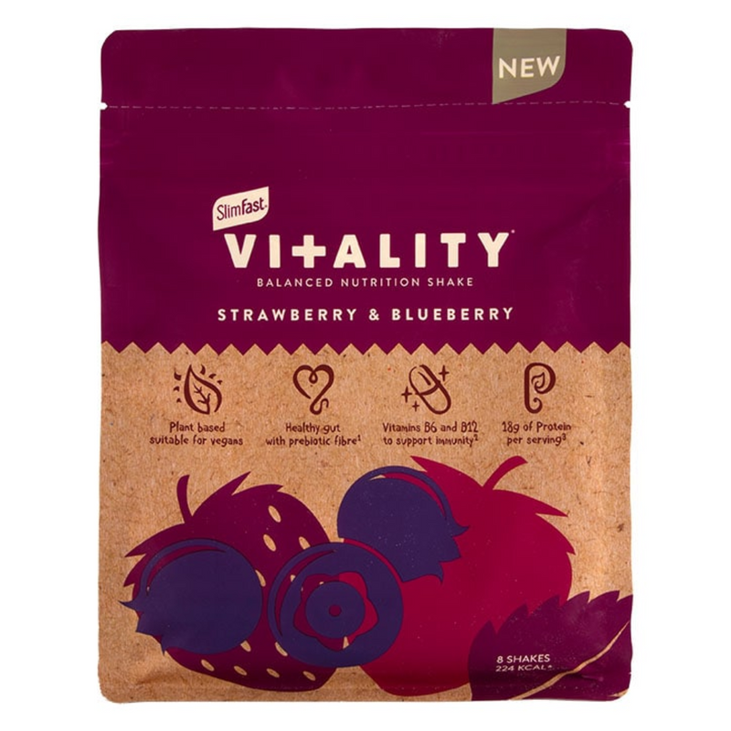 SlimFast Vitality Balanced Nutrition Shake Strawberry & Blueberry 480g | London Grocery