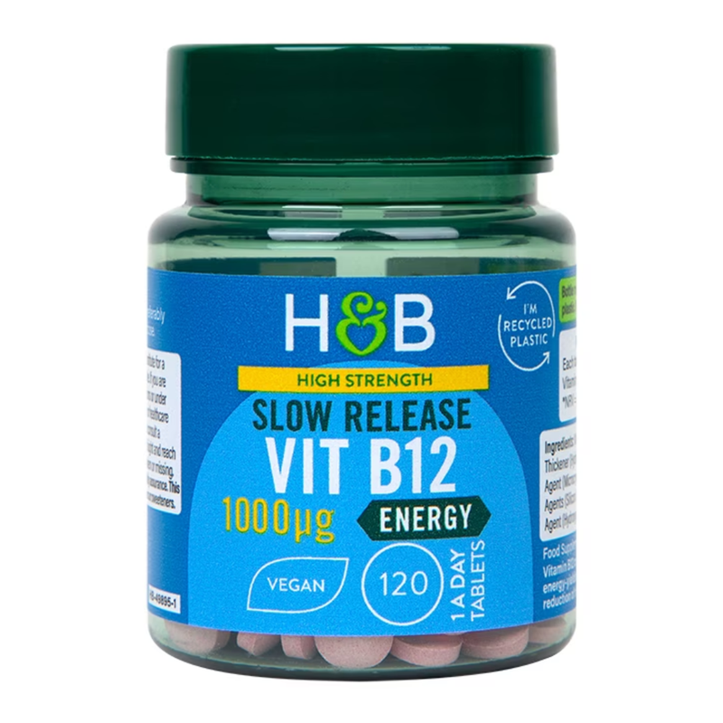 Holland & Barrett High Strength Slow Release Vitamin B12 1000ug 120 Tablets | London Grocery