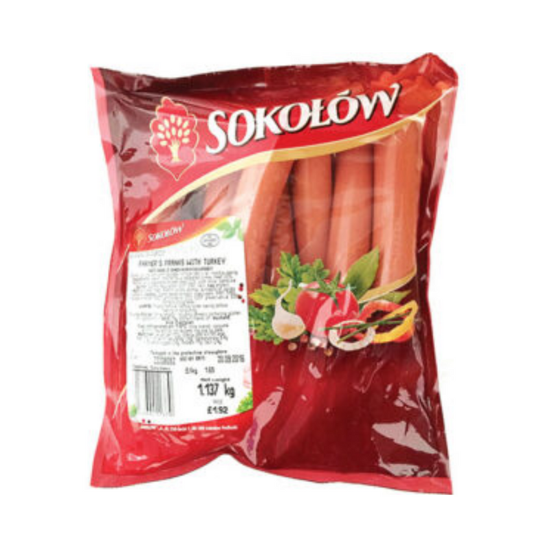 Sokolow Franks Farmers with Turkey ~1.1kg-London Grocery