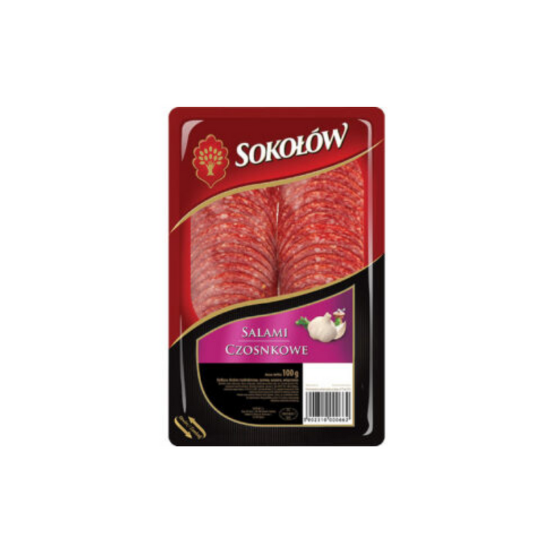 Sokolow Sliced Salami Garlic 100gr-London Grocery