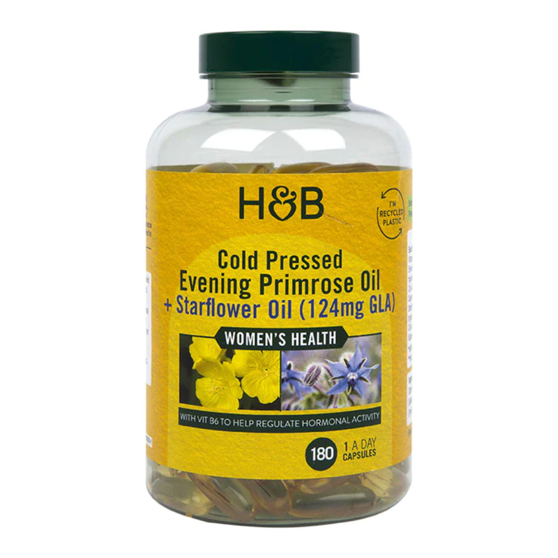Holland & Barrett Evening Primrose Oil + Starflower Oil 180 Capsules | London Grocery