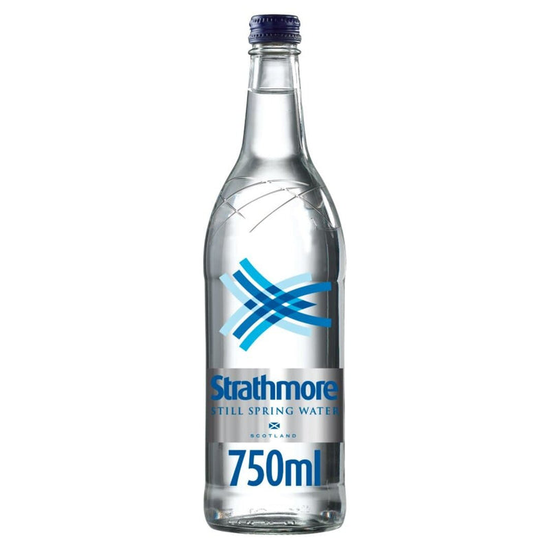 240 x Strathmore Still Spring Water 750ml Glass Bottle with 500 Paper Straws -London Grocery