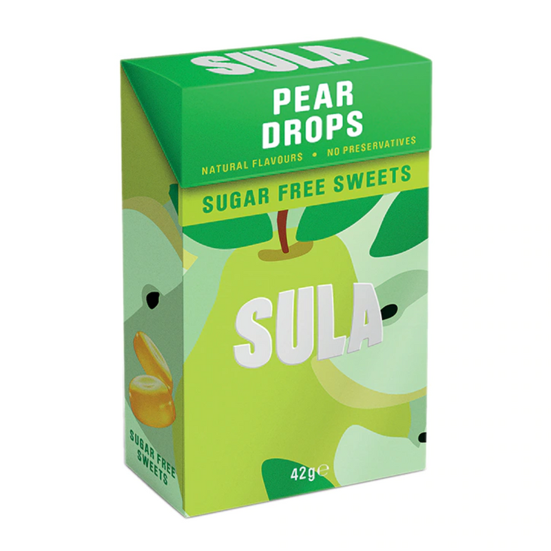 Sula Pear Drops Sugar Free Sweets 42g | London Grocery