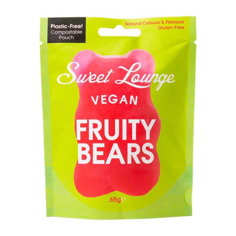 Sweet Lounge Vegan Fruity Bears Pouch 65g | London Grocery