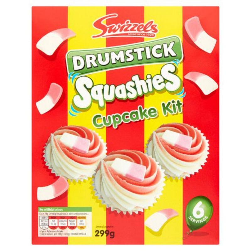 Swizzels Drumstick Squashies Cupcake Kit 299gr-London Grocery