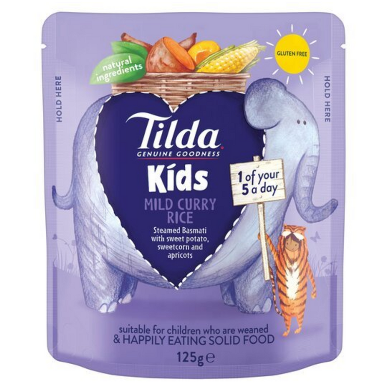Tilda Kids Mild Curry Rice 125gr-London Grocery