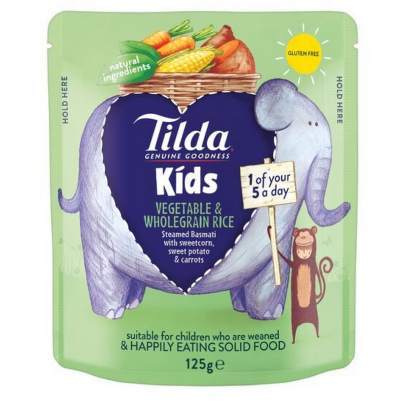 Tilda Kids Vegetable & Wholegrain Rice 125gr-London Grocery
