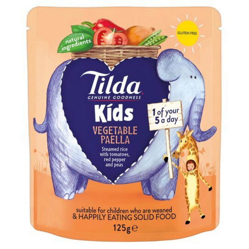 Tilda Kids Vegetable Paella 125gr-London Grocery