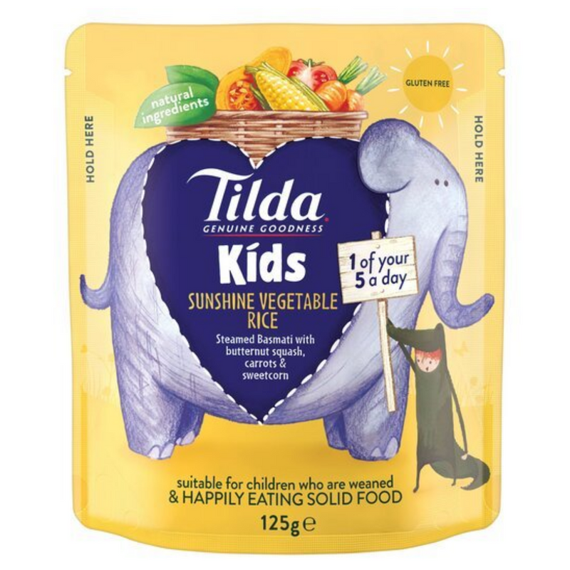 Tilda Kids Sunshine Vegetable Rice 125gr-London Grocery