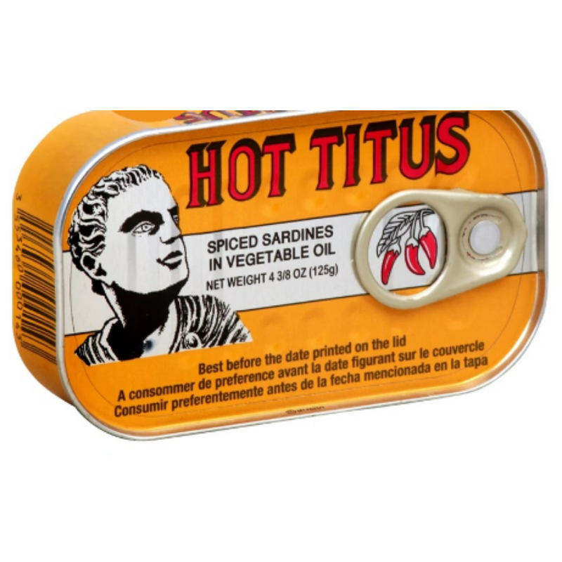 Titus Sardines Hot 48 x 125g | London Grocery