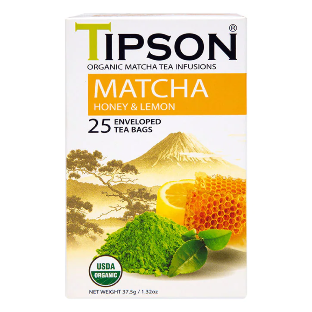 Buy Tipson Organic Matcha Honey & Lemon Infusion 25 Tea Bags | London ...