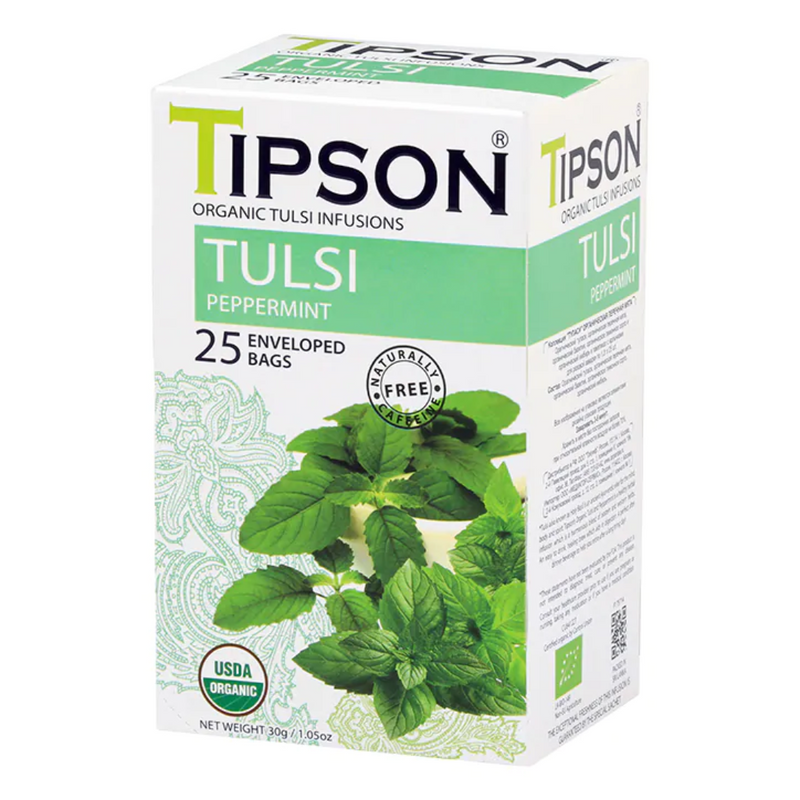 Tipson Organic Tulsi With Peppermint 25 Enveloped Tea Bags | London Grocery