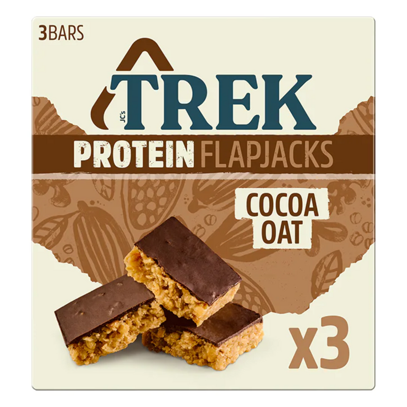 TREK Protein Flapjacks Cocoa Oat 3 x 50g | London Grocery