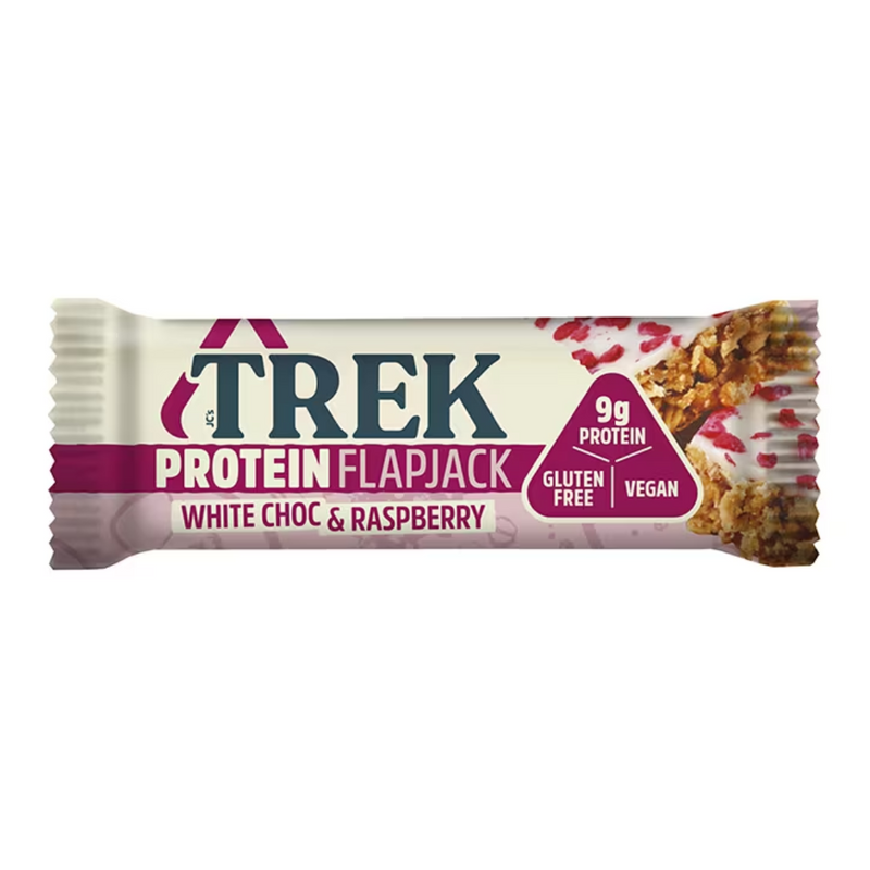 Trek White Chocolate & Raspberry Protein Flapjack 50g | London Grocery