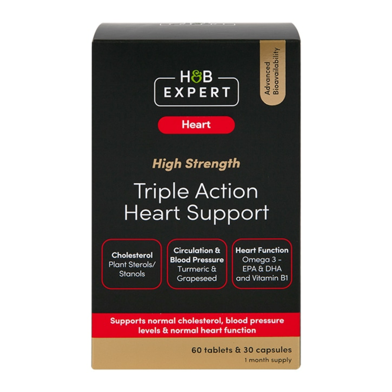 H&B Expert Triple Action Heart Support 60 Capsules & Tablets | London Grocery