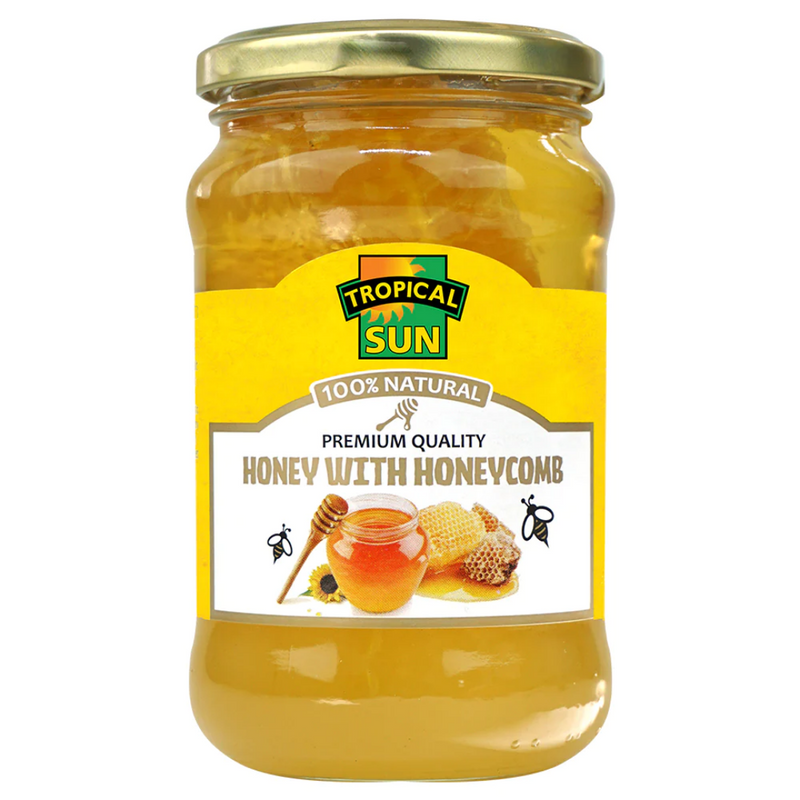 Tropical Sun Acacia Honey with Honeycomb 6 x 500g | London Grocery