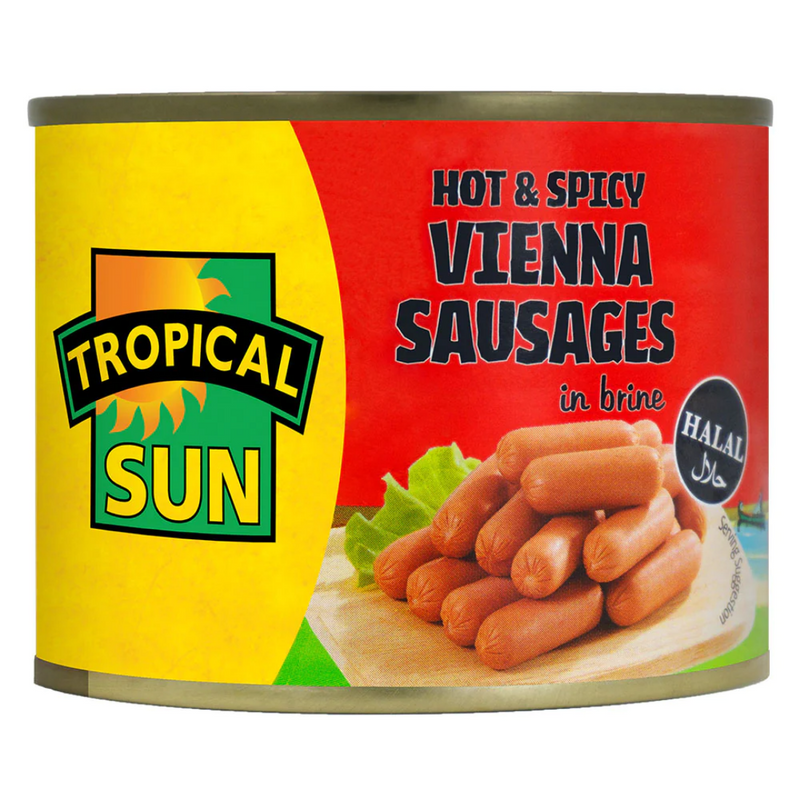 Tropical Sun Chicken Viennas Hot & Spicy 12 x 200g | London Grocery