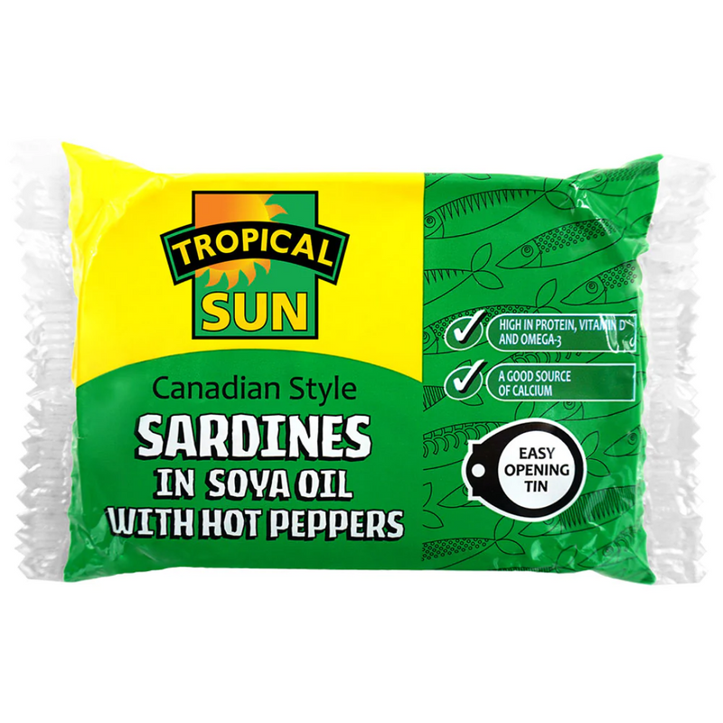 Tropical Sun Canadian Style Sardines with Hot Peppers 12 x 106g  | London Grocery