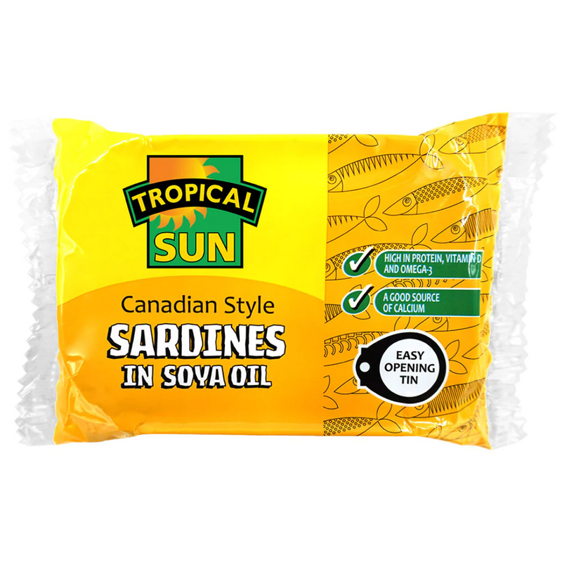 Tropical Sun Canadian Style Sardines in Soya Oil 12 x 106 | London Grocery