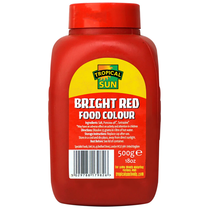 Tropical Sun Food Colour Bright Red 20 x 500g | London Grocery