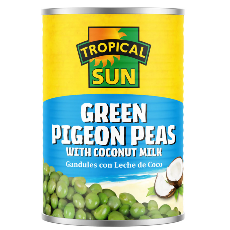 Tropical Sun Green Pigeon Peas with Coconut 12 x 425g  | London Grocery