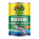Tropical Sun Mackerel in Tomato & Chilli Sauce 12 x 400g  | London Grocery