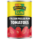 Tropical Sun Peeled Plum Tomatoes 12 x 400g | London Grocery