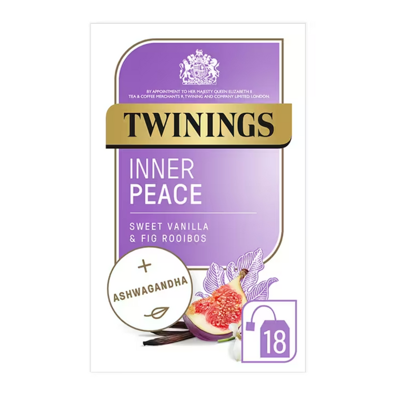 Twinings Adaptogens Inner Peace with Fig, Vanilla Flavoured Rooibos & Ashwaganda 18 Tea Bags | London Grocery